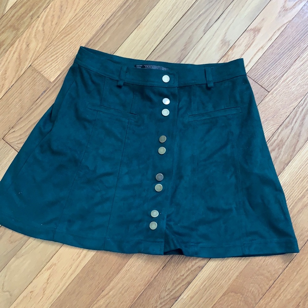 Dark green suede skirt